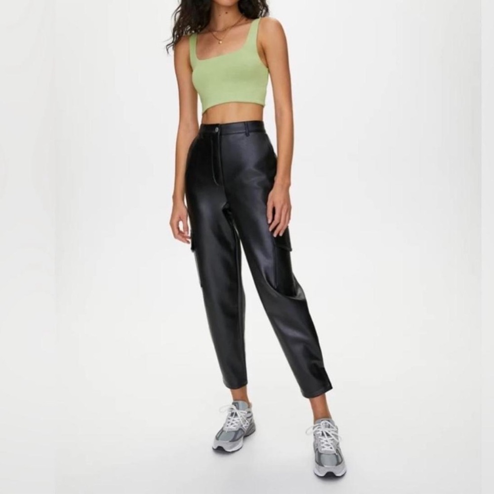 Aritzia Leather Cargo Pants